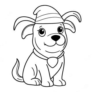 Halaman Mewarna Anjing Halloween Menyeramkan Dalam Kostum 84009 25192