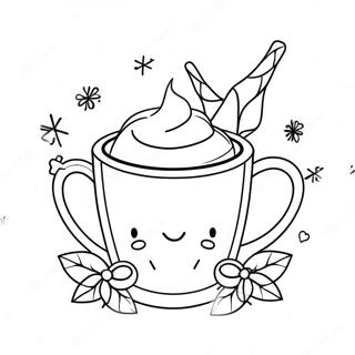 Halaman Mewarna Coklat Panas Meriah Dengan Marshmallow 84367-25475