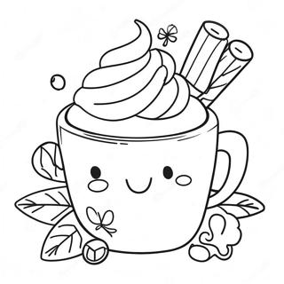 Halaman Mewarna Coklat Panas Meriah Dengan Marshmallow 84367-25476