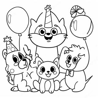 Halaman Mewarna Perayaan Hari Jadi Bluey Dan Kawan Kawan 84856 25862
