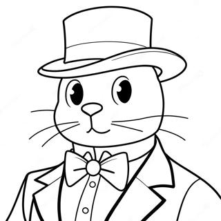 Halaman Mewarna Tuxedo Sam Dengan Topi 84906 25983