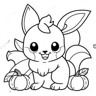 Halaman Mewarna Eevee Menawan Dengan Labu 84932-26004