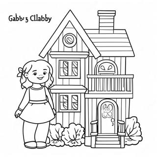 Halaman Mewarna Rumah Anak Patung Magik Gabby 85009 26066