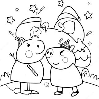 Halaman Mewarna Peppa Pig Dan Rakan Rakan Dalam Pengembaraan Krismas 85262-26249