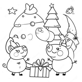 Halaman Mewarna Peppa Pig Dan Rakan Rakan Dalam Pengembaraan Krismas 85262-26250