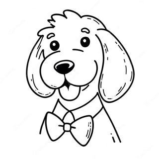 Halaman Mewarna Goldendoodle Gembira Dengan Dasi 85521-26461