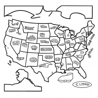 Halaman Mewarna Peta Usa Yang Menyeronokkan 85829 26695