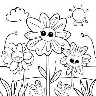 Halaman Mewarna Taman Bunga Berwarna Warni 85930 26776