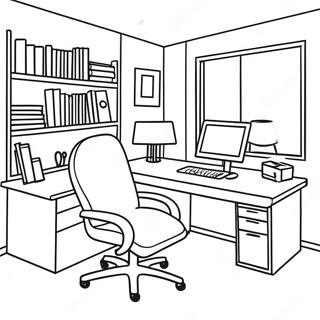 Halaman Mewarna Ruang Pejabat Kreatif 86648-27342