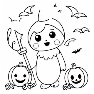 Halloween Kawaii Halaman Mewarna