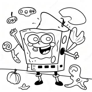 Halaman Mewarna Spongebob Halloween 87106-27691