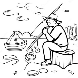 Tangkap Besar Pemandangan Memancing Halaman Mewarna 87211-27773