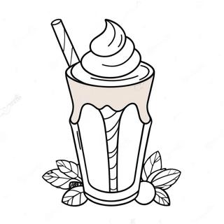 Halaman Mewarna Milkshake Coklat Dengan Krim Putar 87466-27965