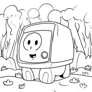 Halaman Mewarna Wubbox Dalam Landskap Menyeronokkan 87519-28011