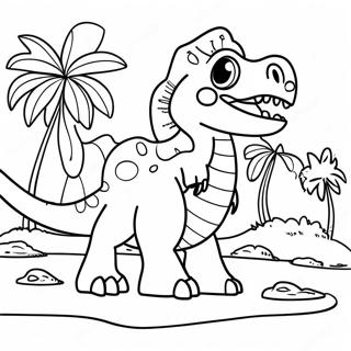 Halaman Mewarna Pengembaraan Dinosaur 87799-28222