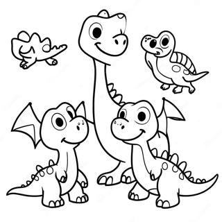 Halaman Mewarna Keluarga Dinosaur Mesra 87800-28225