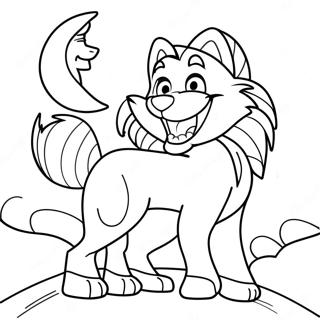 Halaman Mewarna Clawdeen Wolf Melolong Ke Bulan 87878-28294