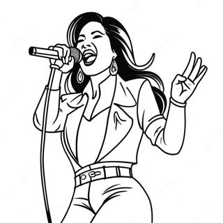 Halaman Mewarna Selena Quintanilla Menyanyi Di Pentas 87902-28486