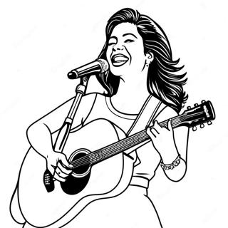 Halaman Mewarna Selena Quintanilla Dengan Gitar 87905-28319