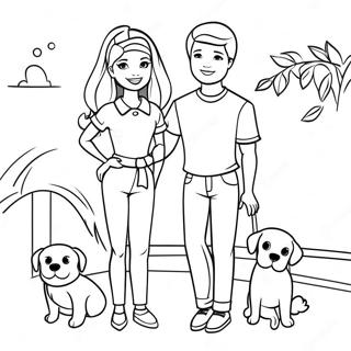 Laman Mewarna Barbie Dan Ken Dengan Haiwan Peliharaan 87982 28556