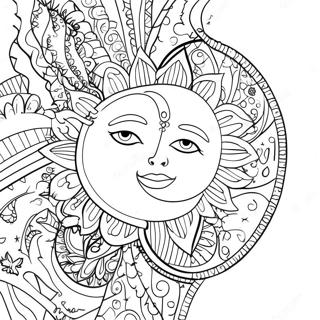 Gambar Mewarna Matahari Dan Bulan Bohemian Yang Terperinci 88445 28913