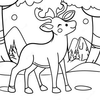 Gambar Mewarna Rusa Bermain Dalam Salji 88469-28927