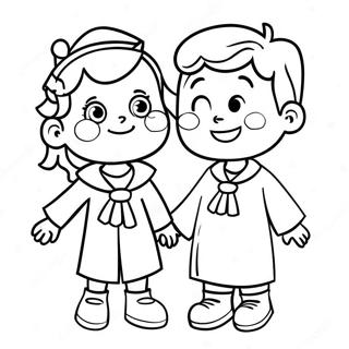 Halaman Mewarna Kanak Kanak Graduasi Tadika Yang Gembira 88675 29086