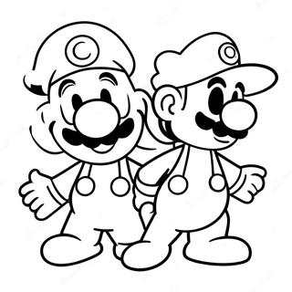 Halaman Mewarna Luigi Dan Paper Mario 88727-29127
