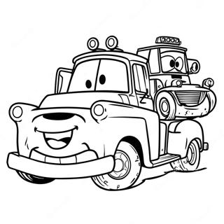 Halaman Mewarna Tow Mater Dengan Kawan Kawan 88779-29167