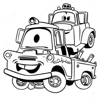 Halaman Mewarna Tow Mater Dengan Kawan Kawan 88779-29168