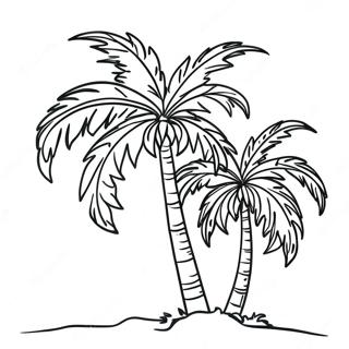 Halaman Mewarna Pokok Palma Tropika 89060-29379