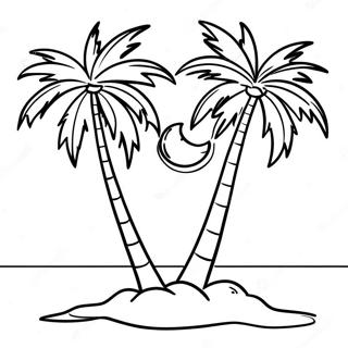 Halaman Mewarna Pokok Palma Dengan Kelapa 89062-29385