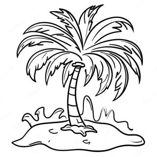 Halaman Mewarna Pokok Palma Dengan Kelapa 89062-29386