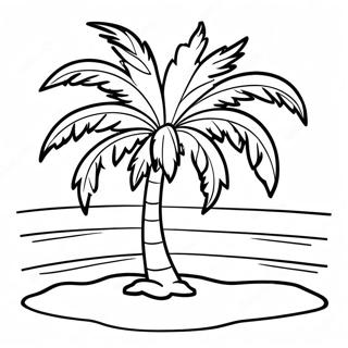 Halaman Mewarna Pokok Palma Di Pantai Cerah 89063 29389