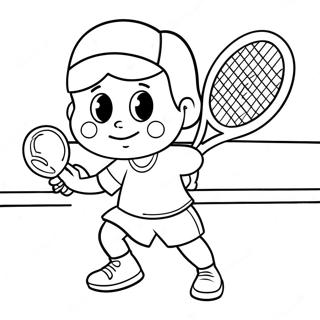 Halaman Mewarna Pemain Tenis Kartun Comel 89188-29477