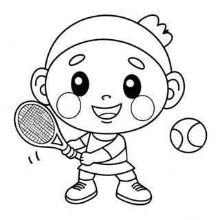 Halaman Mewarna Pemain Tenis Kartun Comel 89188-29478