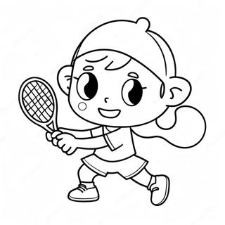 Halaman Mewarna Pemain Tenis Kartun Comel 89188-29479