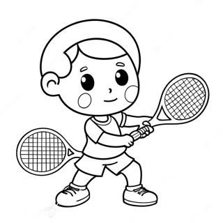 Halaman Mewarna Pemain Tenis Kartun Comel 89188-29480