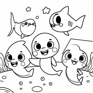 Baby Shark Menari Dengan Kawan Kawan Gambar Mewarna 8928 2640