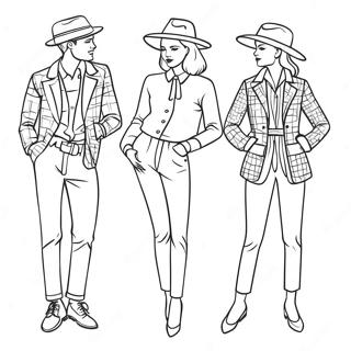 Halaman Mewarna Pakaian Preppy Vintage 89680 29866