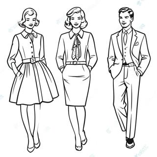 Halaman Mewarna Pakaian Preppy Vintage 89680 29868