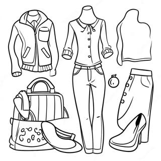 Halaman Mewarna Gaya Preppy Trendy 89681 29869