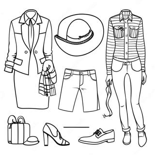 Halaman Mewarna Gaya Preppy Trendy 89681 29872