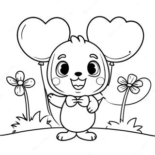 Halaman Mewarna Calico Critters Dengan Belon Berwarna 89784-29947