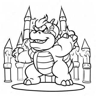 Bowser Di Dalam Istana Berapi Gambar Mewarna 9014-758