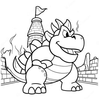 Bowser Di Dalam Istana Berapi Gambar Mewarna 9014-759