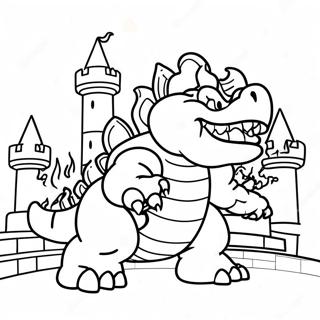 Bowser Di Dalam Istana Berapi Gambar Mewarna 9014-760