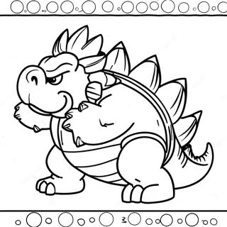 Bowser Dengan Cangkerang Berduri Gambar Mewarna 9015-385