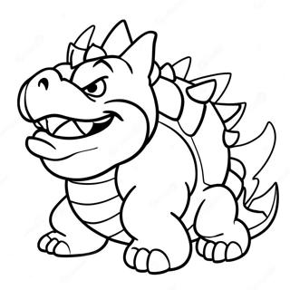 Bowser Dengan Cangkerang Berduri Gambar Mewarna 9015-386