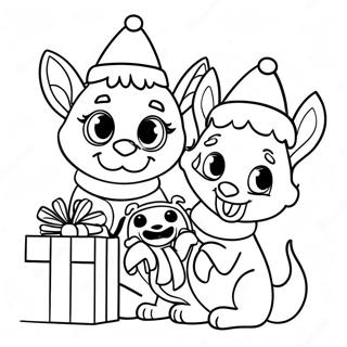 Halaman Mewarna Haiwan Peliharaan Elf Ceria Dengan Hadiah Krismas 90171 30247